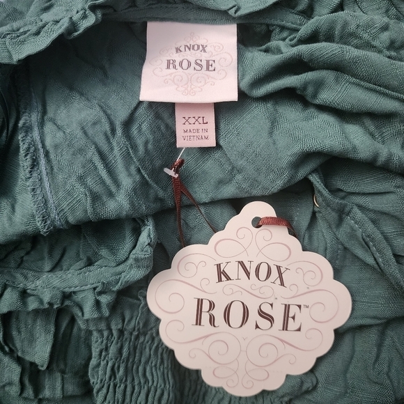 NWT Knox Rose Long Sleeve Button-Front Peasant Blouse Women's Plus Size XXL New - Picture 11 of 12